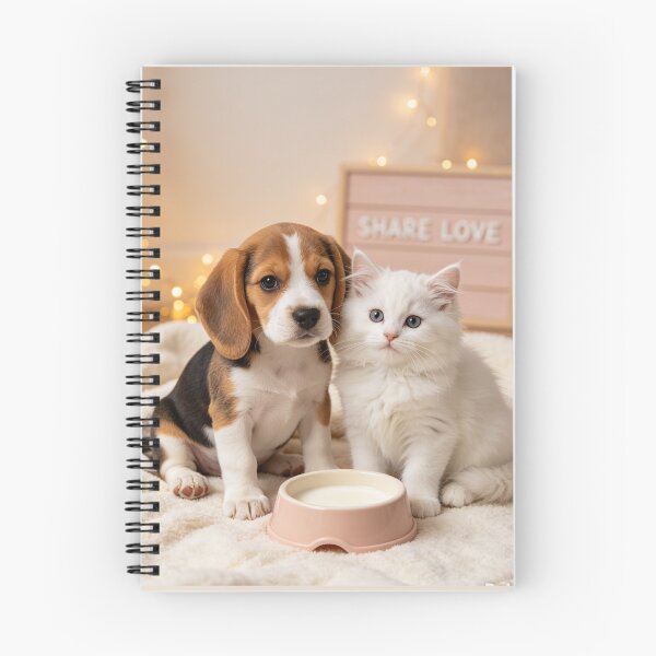 Item preview, Beagle Puppy White Kitten Share Love Pet Friends designed and sold by BagFactoryUK.