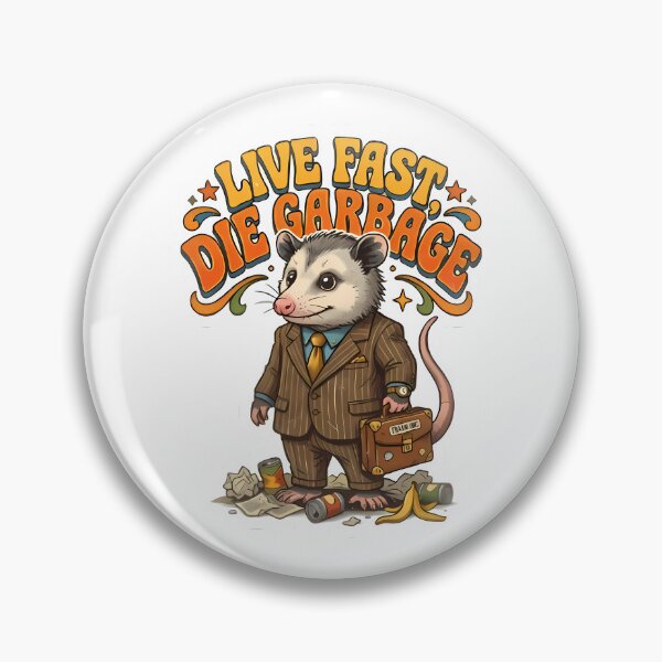 Item preview, Live Fast, Die Garbage Opossum designed and sold by Linework Studio.