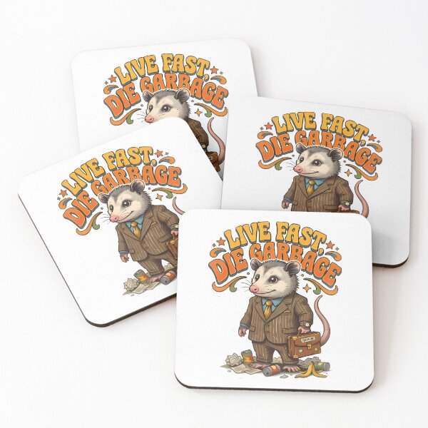 Item preview, Live Fast, Die Garbage Opossum designed and sold by Linework Studio.