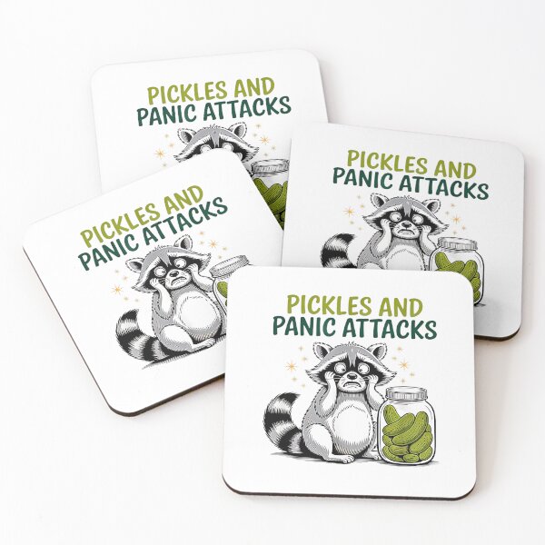 Item preview, Funny Raccoon Pickles and Panic Attacks Cute Pickle Lover Humor designed and sold by Rahamkshop.