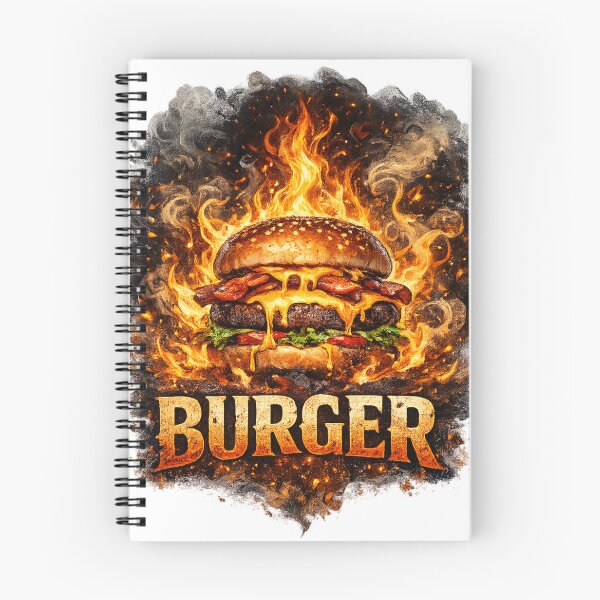 Item preview, Fire Burger Flaming Cheeseburger BBQ Vintage Graphic designed and sold by irfanshikh.