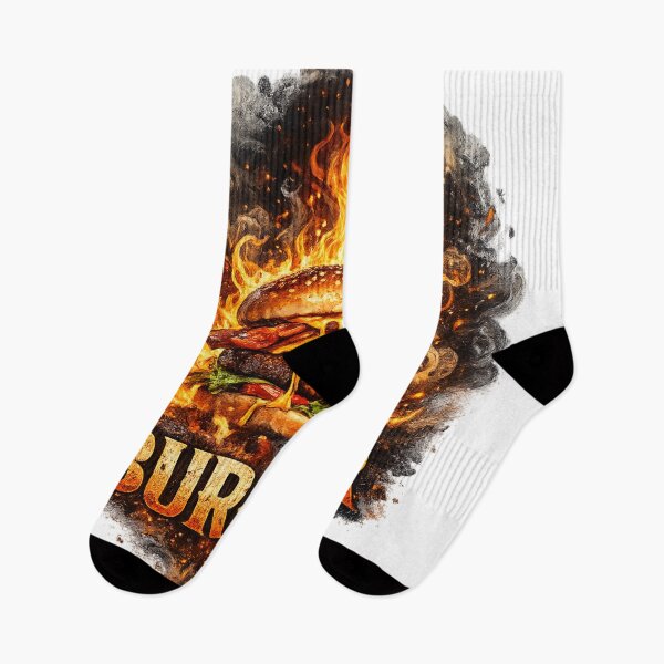 Item preview, Fire Burger Flaming Cheeseburger BBQ Vintage Graphic designed and sold by irfanshikh.