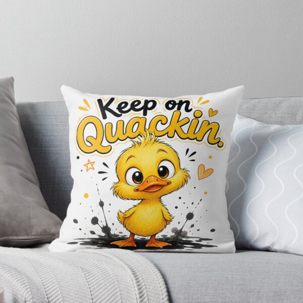Item preview, Keep on Quackin' | Cute Baby Duck Cartoon Sticker | Funny Kawaii Duck Gift designed and sold by CRAZZYDOODLES.