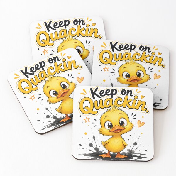 Item preview, Keep on Quackin' | Cute Baby Duck Cartoon Sticker | Funny Kawaii Duck Gift designed and sold by CRAZZYDOODLES.