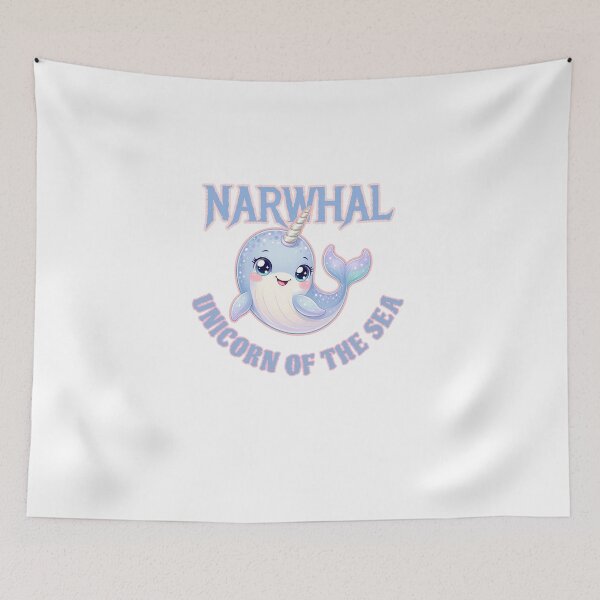 Item preview, Cute Kawaii Narwhal Unicorn of the Sea Pastel Ocean Magic Art Sticker designed and sold by Amituniqart.