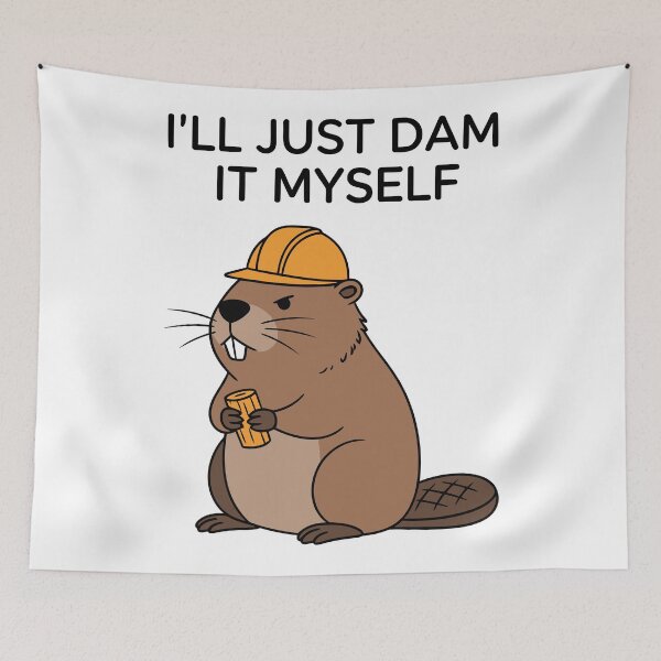 Item preview, Funny Beaver Engineer I'll Just Dam It Myself Construction Humour designed and sold by Amir Faysal.