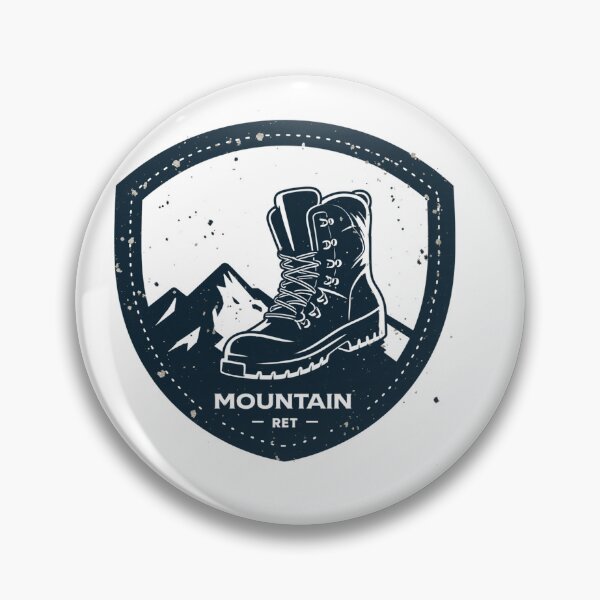 Item preview, Retro Mountain Hiking Badge Hiking Boot designed and sold by Everyday Motif.