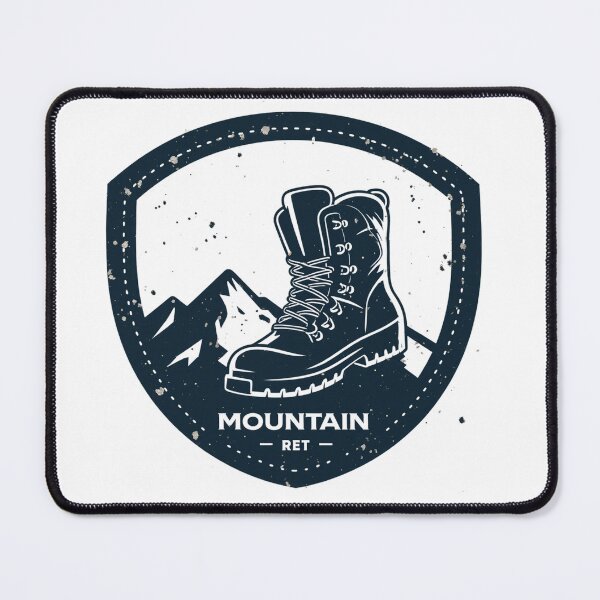 Item preview, Retro Mountain Hiking Badge Hiking Boot designed and sold by Everyday Motif.