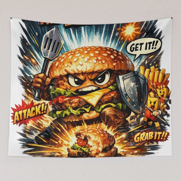 Item preview, Defend The Last Bite Funny Burger Warrior Gaming Graphic designed and sold by irfanshikh.