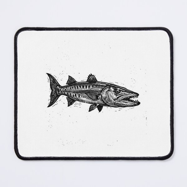 Item preview, Vintage Woodcut Barracuda Illustration designed and sold by DuckOddity.