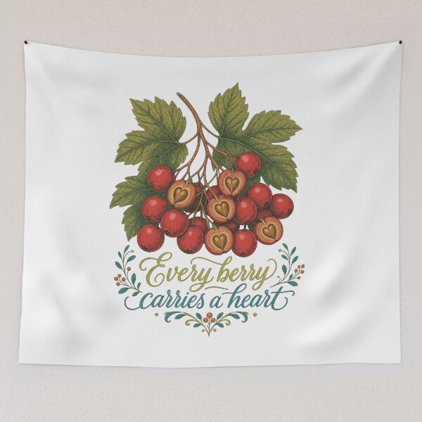 Item preview, Every Berry Carries A Heart Botanical Hawthorn designed and sold by ML-Media.