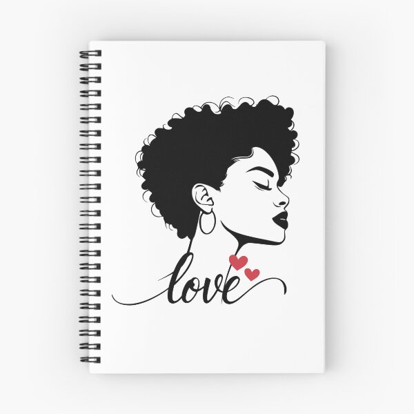 Item preview, Elegant Afro Woman Silhouette – Love Calligraphy & Red Hearts designed and sold by Sarah'sCreativeLab.
