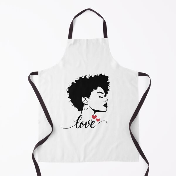 Item preview, Elegant Afro Woman Silhouette – Love Calligraphy & Red Hearts designed and sold by Sarah'sCreativeLab.
