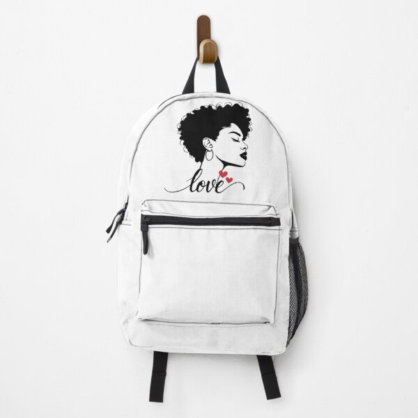 Item preview, Elegant Afro Woman Silhouette – Love Calligraphy & Red Hearts designed and sold by Sarah'sCreativeLab.