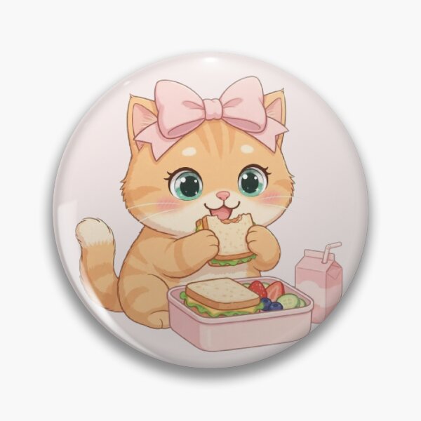 Item preview, Cute Ginger Cat Eating Lunch designed and sold by Moody Vibes Studio.