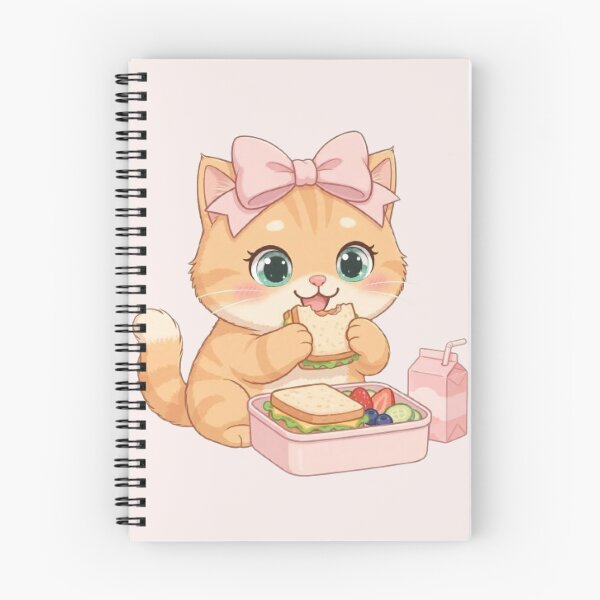 Item preview, Cute Ginger Cat Eating Lunch designed and sold by Moody Vibes Studio.