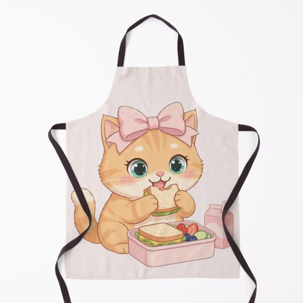 Item preview, Cute Ginger Cat Eating Lunch designed and sold by Luna's World - Moody Vibes Studio.