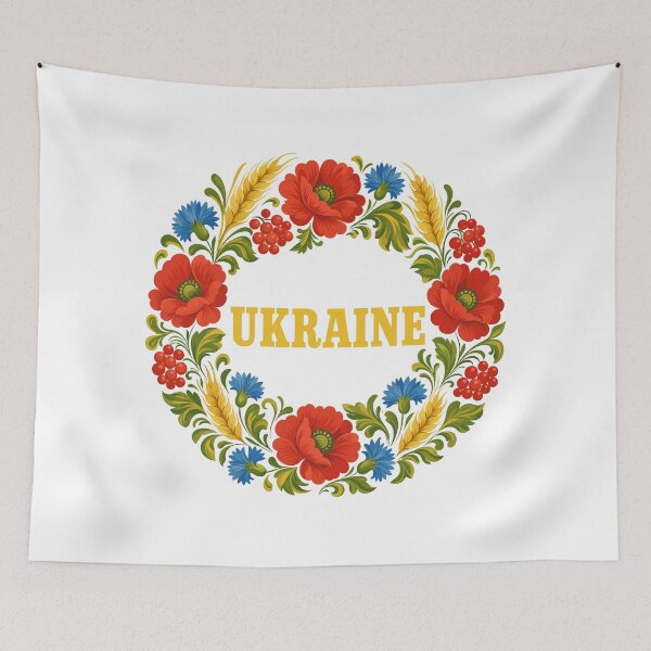 Item preview, Ukraine Floral Wreath Poppy and Cornflower designed and sold by ML-Media.