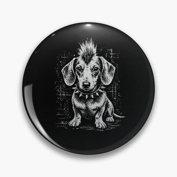 Item preview, Vintage Punk Dachshund Rock Dachshund Mohawk Spiked Collar designed and sold by Rahamkshop.