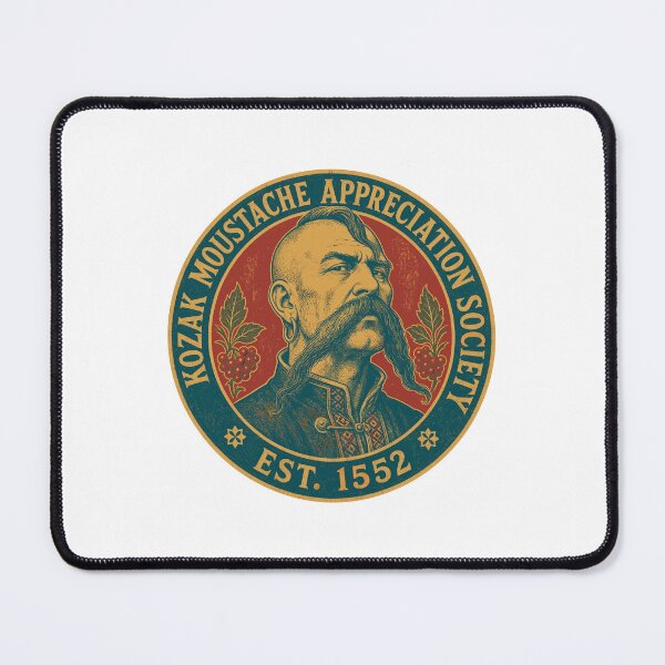 Item preview, Ukrainian Kozak Warrior Moustache Emblem designed and sold by ML-Media.