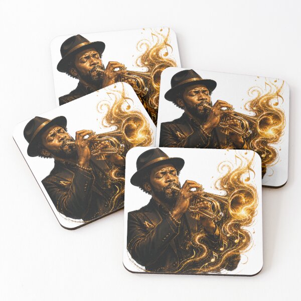 Item preview, Soulful Trumpet Player – Golden Jazz Music Art designed and sold by MarekoraStudio.