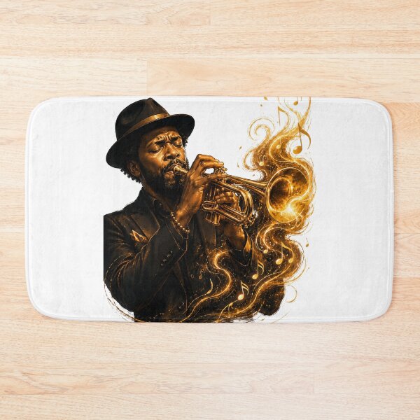 Item preview, Soulful Trumpet Player – Golden Jazz Music Art designed and sold by MarekoraStudio.