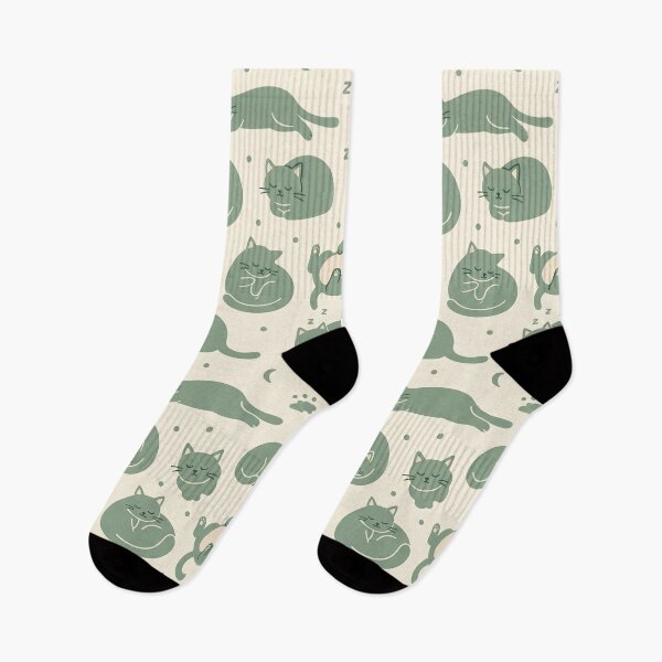 Item preview, Sleepy Sage Green Cats Pattern designed and sold by Illustration Rk.