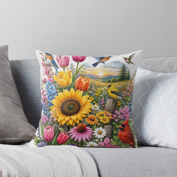 Item preview, Colorful birds & blooming gardern designed and sold by urbanshop7.