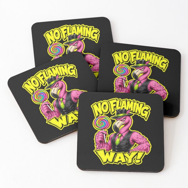Item preview, No Flaming Way Funny Sarcastic Flamingo Mafia Pun designed and sold by Anyshca.