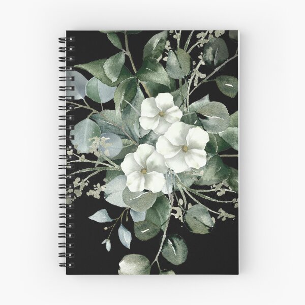 Item preview, Elegant White Flowers and Eucalyptus Botanical Pattern designed and sold by Jyoti-Quotes.