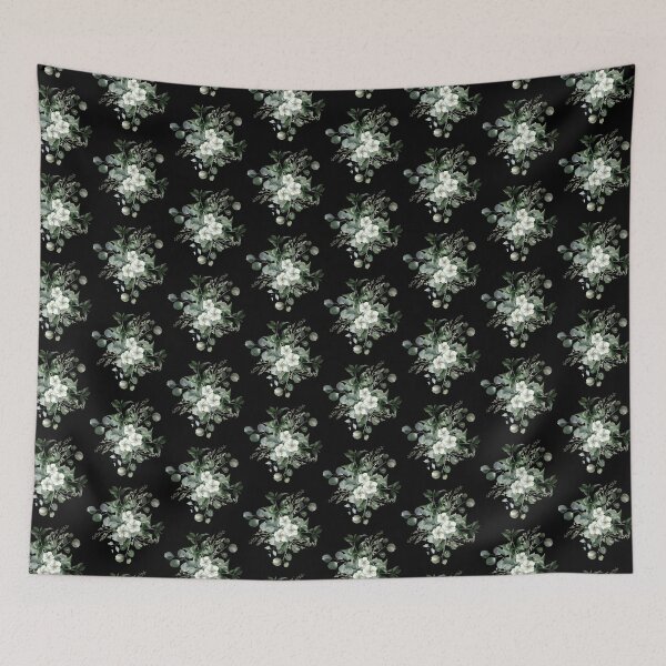 Item preview, Elegant White Flowers and Eucalyptus Botanical Pattern designed and sold by Jyoti-Quotes.