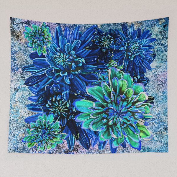 Item preview, Blue Chrysanthemums Background 1 designed and sold by nastiaart.