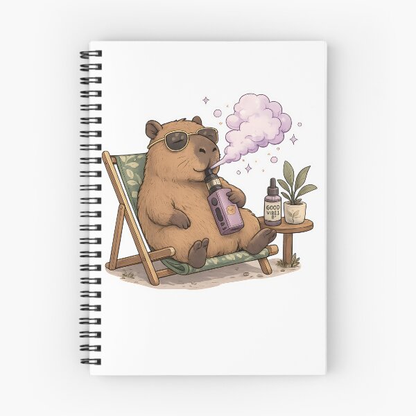 Artikelvorschau, Just Chillin' – Capybara Vape Vibes entworfen und verkauft von House of Taste Vape Designs.