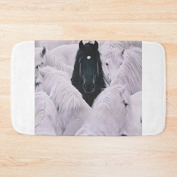 Item preview, Surreal Black Horse in a White Herd designed and sold by Lovely Elen.