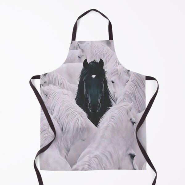 Item preview, Surreal Black Horse in a White Herd designed and sold by Lovely Elen.