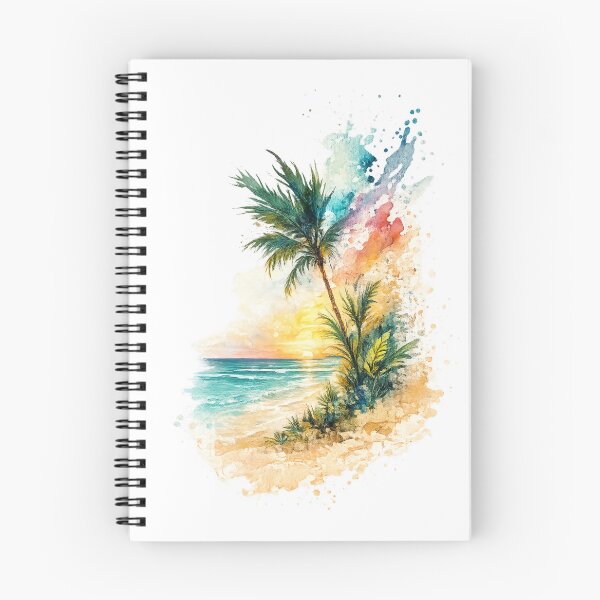 Item preview, Tropical Beach Sunset Watercolor T-Shirt designed and sold by Santuário da Bicharada.