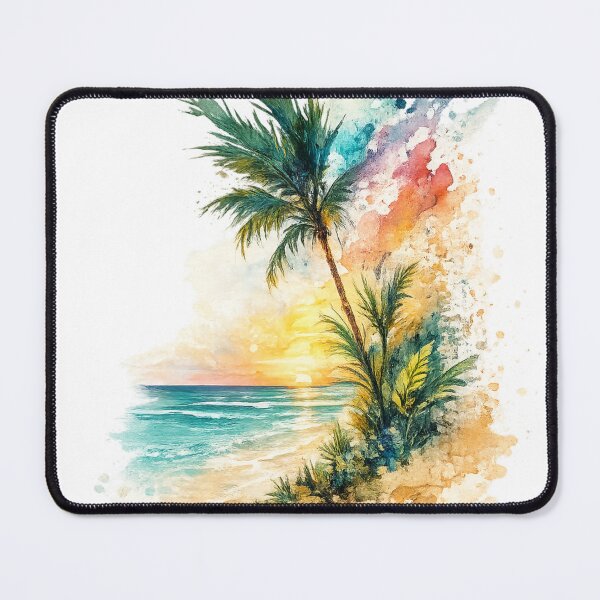 Item preview, Tropical Beach Sunset Watercolor T-Shirt designed and sold by Santuário da Bicharada.