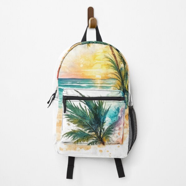 Item preview, Tropical Beach Sunset Watercolor T-Shirt designed and sold by Santuário da Bicharada.