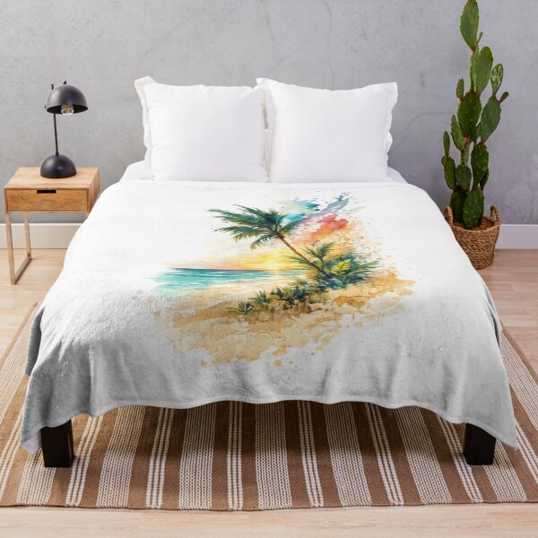 Item preview, Tropical Beach Sunset Watercolor T-Shirt designed and sold by Santuário da Bicharada.