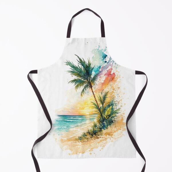 Item preview, Tropical Beach Sunset Watercolor T-Shirt designed and sold by Santuário da Bicharada.
