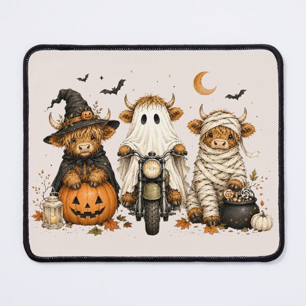 Item preview, Funny Halloween Highland Cow, Spooky Highlander Cow Fall, Cute Pumpkin designed and sold by Sprinkle12345.