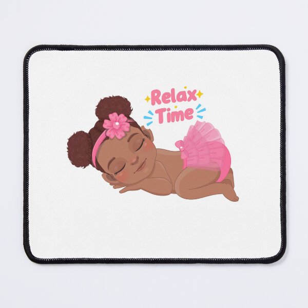 Item preview, Relax Time – Cute Sleeping Afro Baby Girl in Pink Tutu designed and sold by Sarah'sCreativeLab.