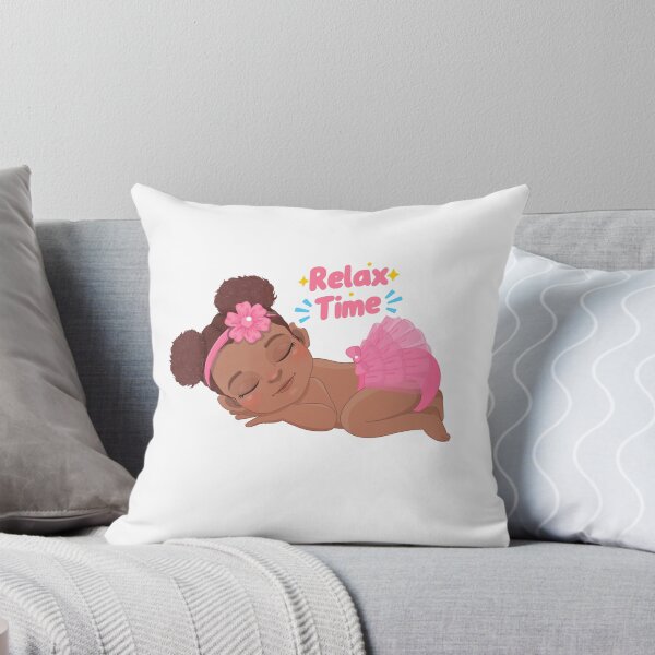 Item preview, Relax Time – Cute Sleeping Afro Baby Girl in Pink Tutu designed and sold by Sarah'sCreativeLab.