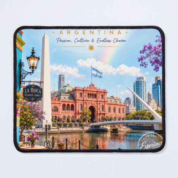 Item preview, Discover Buenos Aires Argentina | Vintage Travel Poster | Colorful Wall Art | La Boca & City Landmarks designed and sold by ElartedeNoel.