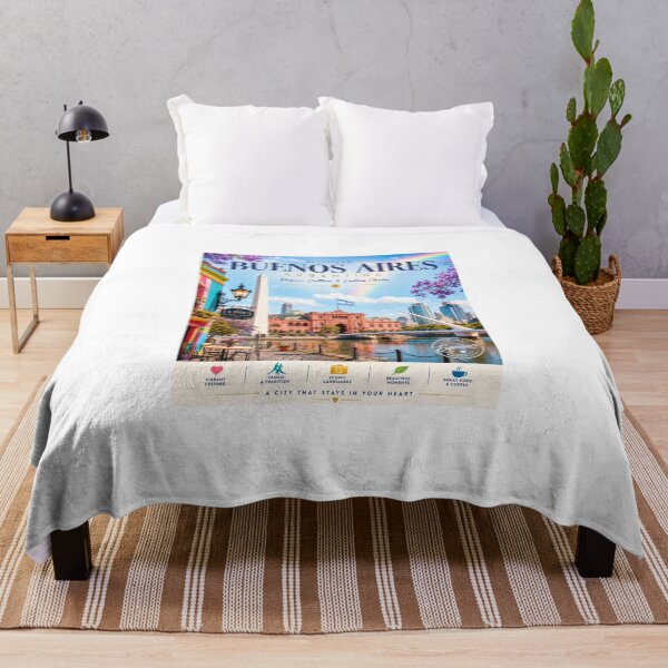 Item preview, Discover Buenos Aires Argentina | Vintage Travel Poster | Colorful Wall Art | La Boca & City Landmarks designed and sold by ElartedeNoel.