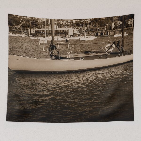 Item preview, Two-Masted Ketch at Clyde Quay Boat Harbour, Oriental Bay, Wellington — Restored 1950s Photograph designed and sold by kornkobart.