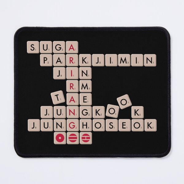 Item preview, BTS members names scrabble letters | arirang edition | bts army and bts red and black designed and sold by moteesshop.
