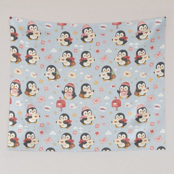 Item preview, Penguin Love Mail Pattern designed and sold by Soft Berry Studio.