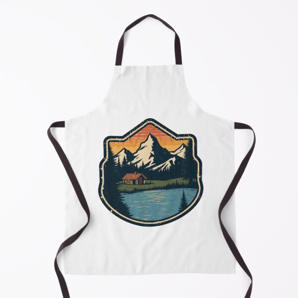 Item preview, Retro Mountain Hiking Badge Lake Cabin designed and sold by Everyday Motif.