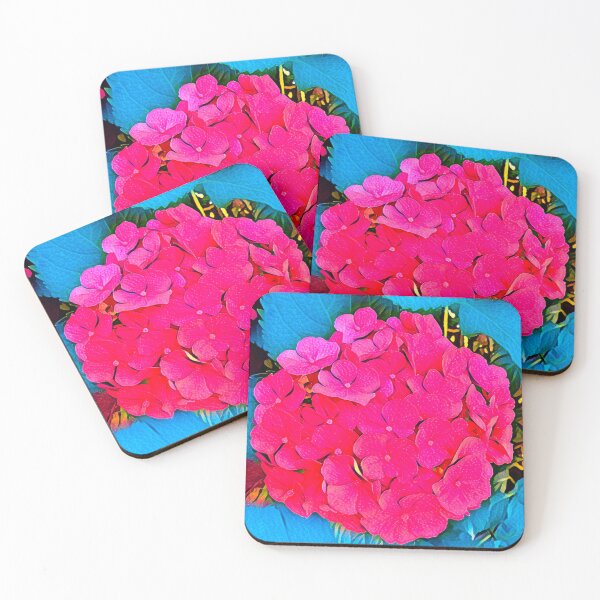 Item preview, Moody Electric Pink Hydrangea Flower Painting Impressionist Art designed and sold by BalkanBloom.